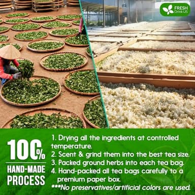 FreshDrinkUS, Premium 20 Tea Bags of Jasmine Green Tea, 100% Natural. Exquisite Flavor, Handpicked Leaves, Perfect for Tea Lovers. No Sugar, No Gluten, Vegan. - Image 6