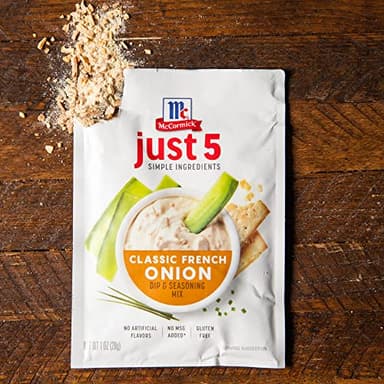McCormick Just 5 Simple Ingredients Classic French Onion Dip & Seasoning Mix, 1 oz (Pack of 12) - Image 7