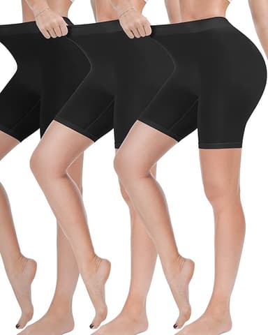Reamphy 3 Pack Slip Shorts for Women Under Dress,Comfortable Smooth Yoga Shorts,Workout Biker Shorts - Image 1