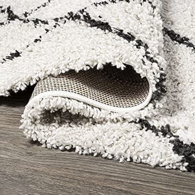 JONATHAN Y Diamond Shag Beige/Dark Gray Indoor Area Rug 8X10 ft, Inca Moroccan for Living Room, Bedroom, Kitchen, Office, Easy-Cleaning, High Traffic, Pet-Friendly, Non-Shedding SHG101A-8 - Image 9