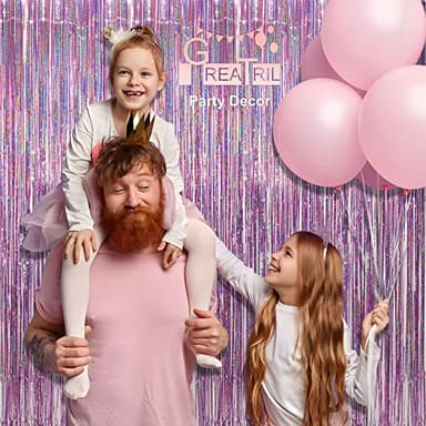 Pink Tinsel Curtain Party Backdrop - GREATRIL Foil Fringe Curtain Lilac Pink Party Streamers for Birthday Girl Princess Bachelorette Euphoria Taylor Themed Party Decorations - 2 Packs - Image 7