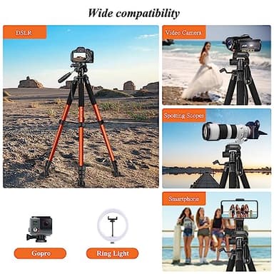 Victiv Tripod 74-Camera-Tripod for Cell Phone, Aluminum Professional Heavy Duty Camera Tripod Stand, Tripod for Camera DSLR SLR with Carry Bag, Compatible with Canon Nikon iPhone - Image 5