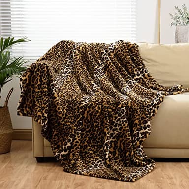 Bnuitland Leopard Print Fleece Flannel Throw Blanket, 300 GSM Double Sided Cheetah Print Blanket for Bed Sofa Couch Travel, Super Soft Fuzzy Fluffy Lightweight for Adults and Kids, 50×60 inch - Image 2