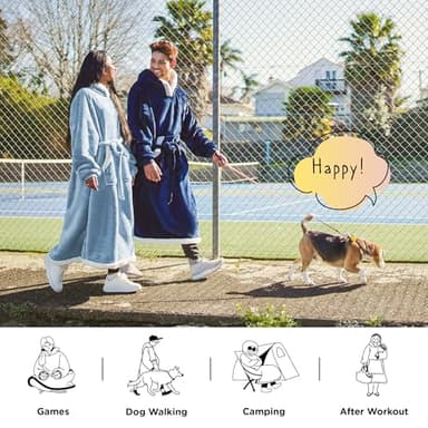 Bedsure Wearable Blanket Hoodie, Cozy Long Hooded Blanket Sweatshirt as Mothers Day Hoodie Gifts for Mom Women, Small, Sky Blue - Image 5