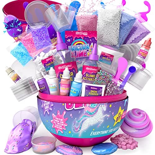 GirlZone Sparkly Unicorn Egg Surprise Slime Kit for Girls, Sensory Toys for Kids, Create Cloud Slime & Magical Unicorn Slime, Ideal Arts and Crafts Easter Gift for Kids Aged 7-12 Years Old - Image 1