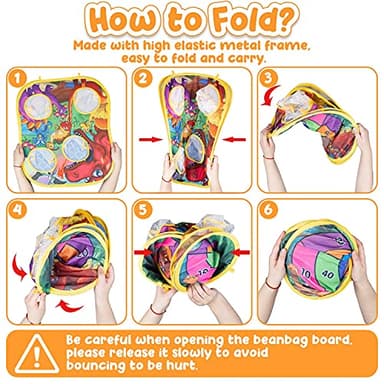 Bean Bag Toss Game for Kids - Cornhole Board Outdoor Toys for Toddlers -Party Activities Carnival Outside Yard Backyard Beach Lawn Games Toy for Kid Boys Girls Age 3 4 5 6 7 8 Year Old Birthday Gifts - Image 5