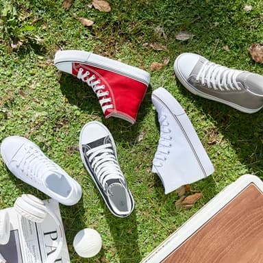 ZGR Womens High Top Canvas Sneakers,Lace up Canvas Shoes,Casual Tennis Walking Shoes(White.US7) - Image 9