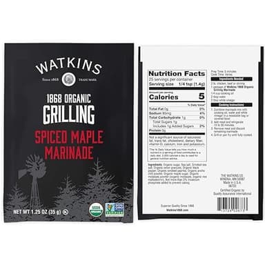 Watkins Organic Grilling Spiced Maple Marinade, 1.25 Oz each, 12 Count (Pack of 1) - Image 2