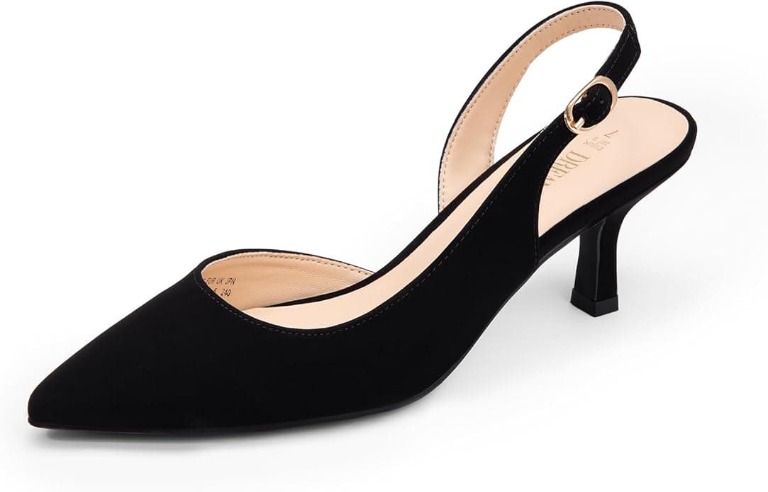DREAM PAIRS Women's Kitten Heels Slingback Closed Pointed Toe Low Pumps Shoes Women Party Wedding Sexy Casual Dress Shoes - Image 1