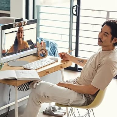 HP 27" FHD Touchscreen All-in-One Desktop Computer, Quad-Cores Ryzen 5 7520U, Windows 11 Pro with Microsoft Office Included, Wireless Keyboard & Mouse, Silver (AMD Ryzen 5, 16GB RAM | 2TB SSD) - Image 7