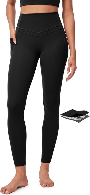 IUGA Compression Leggings with Pockets for Women Tummy Control Leggings No Front Seam Workout High Waist Yoga Pants - Image 1