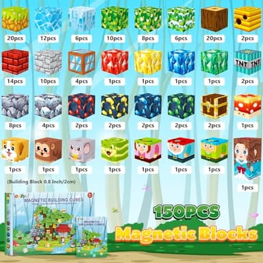Magnetic Blocks, Magnet Cubes Building Blocks Toddler Travel Toys for 3-5 5-7 8-13 Year Old Boys Girls, Montessori Sensory Kids Toys & Games, Kids Birthday Decorations Party Favors Gifts - Image 2