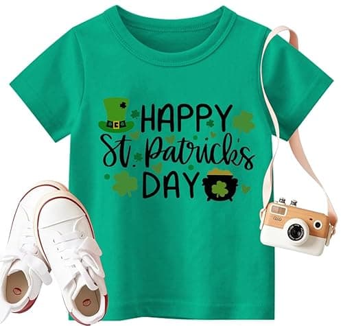 St Patricks Day Shirt Kids Toddler Boys Girls Shamrock Graphic T-Shirt Kid St Patty's Irish Tee Lucky Tops - Image 1