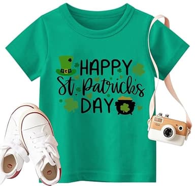 St Patricks Day Shirt Kids Toddler Boys Girls Shamrock Graphic T-Shirt Kid St Patty's Irish Tee Lucky Tops - Image 1