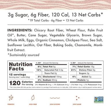 Rip Van Wafels Snickerdoodle Stroopwafels, Healthy Snacks, Non-GMO, Keto Friendly, Office Snacks, Low Sugar (3g), Low Calorie, 12 Pack - Image 6