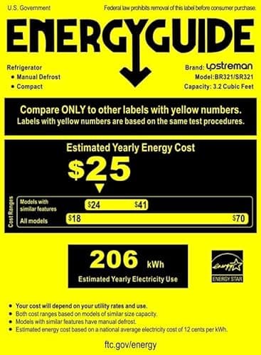 Upstreman 3.2 Cu.Ft Mini Fridge with Freezer, Single Door Mini Fridge, Dorm Fridge, Adjustable Thermostat, Mini Refrigerator for Bedroom, Office, Dorm, Green-BR321 - Image 9