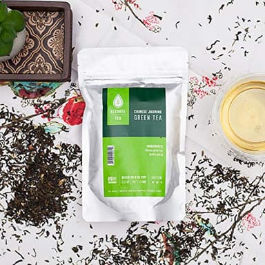 Elevate Tea Chinese Jasmine Green Tea - Loose Leaf, 3 oz Pouch - 30 Cups, Medium Caffeine, Unsweetened, 3 Pack - Image 3