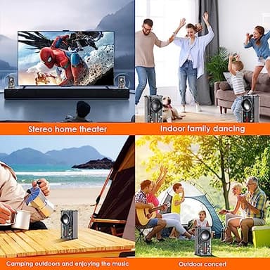 Portable Bluetooth Speaker with Lights, Transparent Wireless Mini Bluetooth Speaker with TWS, Perfect Small Speaker HD Sound and Bass for Office, Home, Shower, Room, Bike, Car (Black) - Image 8