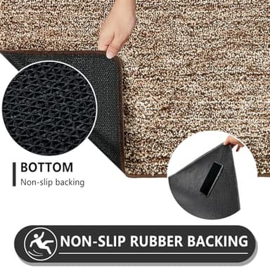 REFETONE Indoor Doormat, Front Door Mat 20"x32" Absorbent Rubber Backing Non Slip Door Mats, Washable Low-Profile Inside Floor Mat Door Rugs for Entryway, Resist Dirt Mud Mat for Dogs, Coffee/Brown - Image 5