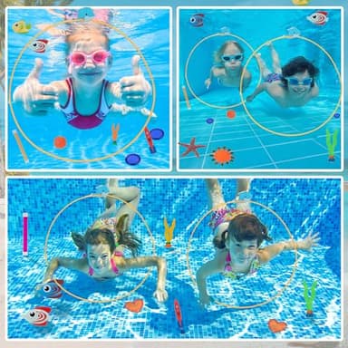 JAZGROM 29pcs Pool Toys for Kids Ages 4-8 8-12,Diving Toys with Swim Thru Rings Including Dive Gems Diving Sticks Water Pool Party Games Swimming Toys for Boys Girls Kids Teens Adults - Image 4