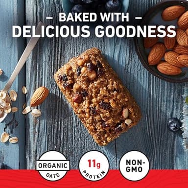 CLIF BAR - Blueberry Almond Crisp - Made with Organic Oats - Energy Bars - Non-GMO - Plant Based Protein Bars (10 Pack) - Image 6