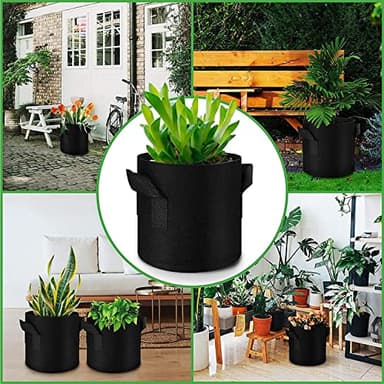 LUNGAR Plant Grow Bags - 10 Gallon 10 Packs Planter Pot, Thickest Aeration 300G Non-Woven Fabric, Reinforced Handles for Weatherproof Nursery Pot, Enhanced Double Seam - Image 6