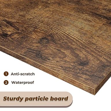 SUPERJARE TV Stand for 55 Inch TV, Entertainment Center with Adjustable Shelf, 2 Cabinets, TV Console Table, Media Console, Solid Wood Feet, Cord Holes, for Living Room, Bedroom, Rustic Brown - Image 9