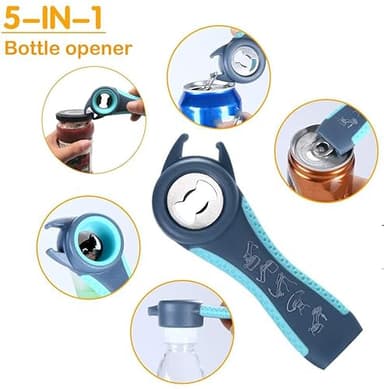 Otstar Jar Opener Bottle Opener and Can opener for Weak Hands,Seniors with Arthritis, Elderly, Jar Lid Opener Gadgets with Rubber Jar Opener Gripper Pad and Corkscrew Opener - Image 5
