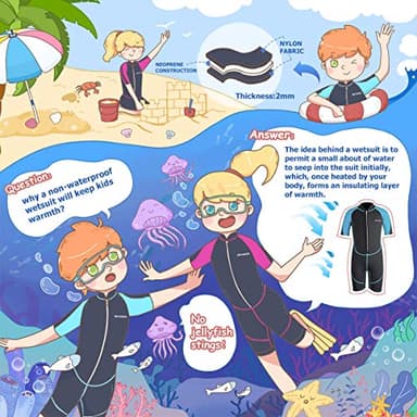 Seaskin Kids Wetsuit for Boys Toddlers, 2mm Front Zipper Shorty Wetsuits, Neoprene Thermal Swimsuits for Diving Surfing Swim Lessons Size 4 - Image 5