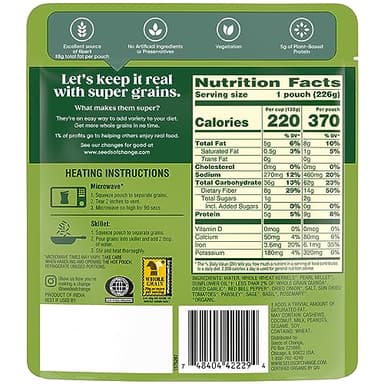 SEEDS OF CHANGE Organic Super Grains Tuscan Herbs Side Dish, 8 Oz Pouch (6 Count Case) - Image 2