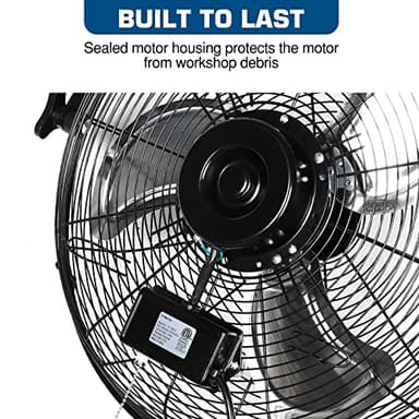 BILT HARD 20 inch Industrial Wall Fan, 4600 CFM, 3-Speeds High Velocity Wall Mount Fan with Sealed Motor, 2 Pack - Image 7