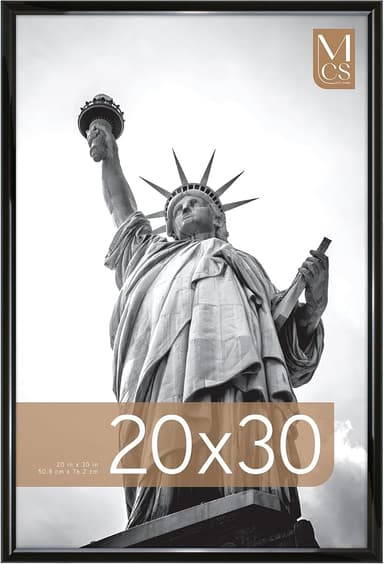 MCS Trendsetter 20x30 Poster Frame Black High-Gloss, Vertical & Horizontal Wall Hanging Large Picture Frame for Photos, Posters & Art Prints (1-Pack - Image 1