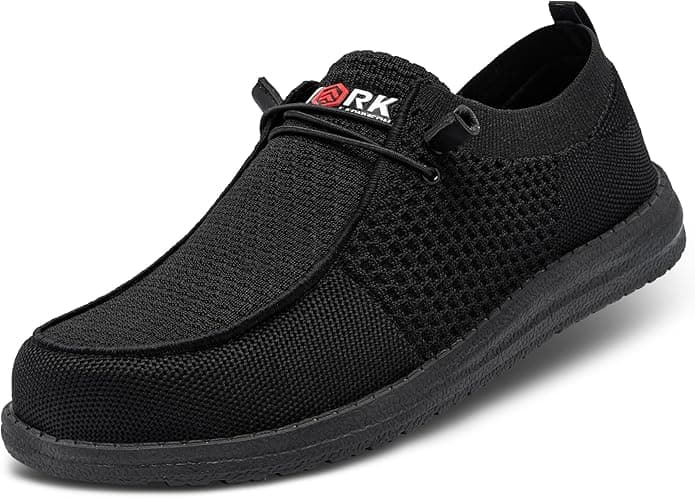 LARNMERN Steel Toe Loafers Women Lightweight Comfortable Slip On Walking Casual Flats Sneakers Work Safety Shoes - Image 1