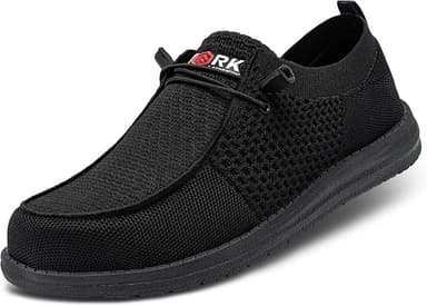 LARNMERN Steel Toe Loafers Women Lightweight Comfortable Slip On Walking Casual Flats Sneakers Work Safety Shoes - Image 1