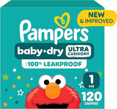 Pampers Diapers - Baby Dry - Size 1, 120 Count, Absorbent Disposable Infant Diaper (Packaging May Vary - Image 1