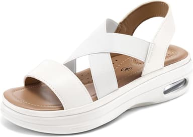 mysoft Women's Comfortable Walking Sandals Air Cushion Sport Slingback Elastic Band Platform Shoes - Image 1