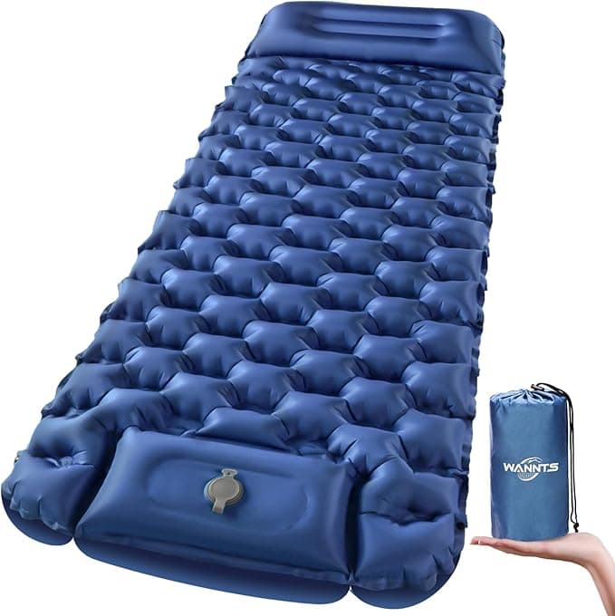 WANNTS Sleeping Pad, Ultralight Inflatable Sleeping Pad for Camping, Built-in Pump, Ultimate for Hiking - Airpad, Carry Bag,-Compact & Lightweight Camping pad(Blue - Image 1