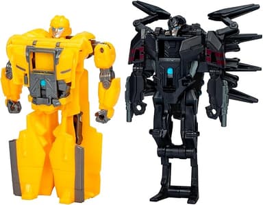 Transformers: One Cog Changer Bumblebee (B-127) & Airachnid, 4-Inch Robot Action Figures, Interactive Toys for Boys & Girls Ages 6 and Up - Image 1