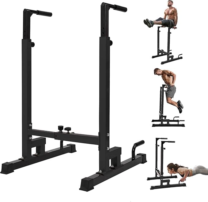 Yes4All Dip Stand 500 LBS Capacity, 80 Levels Adjustable Dip Bars, Dip Station Machine for Home Gym - Image 1