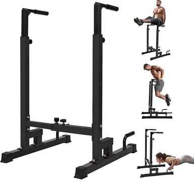 Yes4All Dip Stand 500 LBS Capacity, 80 Levels Adjustable Dip Bars, Dip Station Machine for Home Gym - Image 1