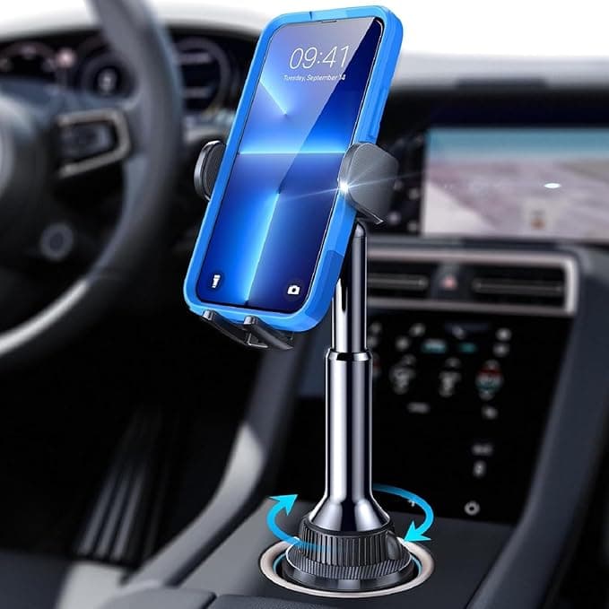 LISEN Cup Holder Phone Holder [No Shaking] Phone Holder for Car, 360° Adjustable iPhone Holder Car Accessories for Women Truck Jeep Golf for iPhone 17 Pro Max 16 15 14 13 Samsung S25 All 4-7'' Phone - Image 1
