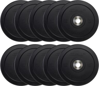 CAP Barbell 2-Inch Olympic Bumper Plate Weight Set with 6 Post Rack | 100-370 lbs | Multiple Options - Image 2
