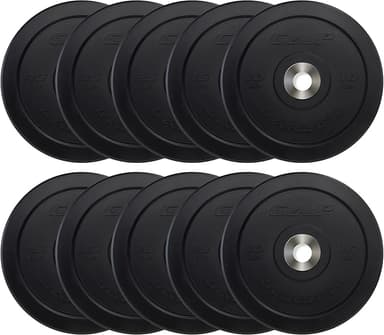 CAP Barbell 2-Inch Olympic Bumper Plate Weight Set with 6 Post Rack | 100-370 lbs | Multiple Options - Image 1