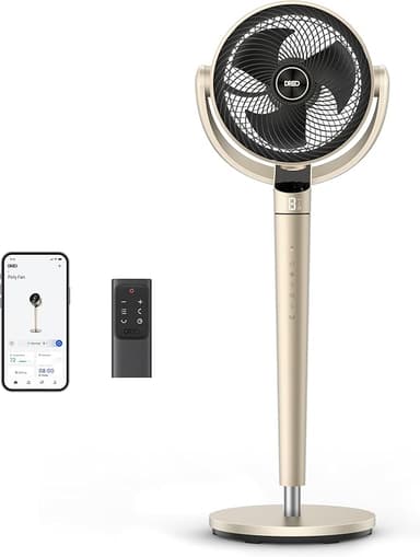 Dreo Pedestal Fan with Smart Control, 43'' Inches, 150°+120° Omni-Directional Oscillating Quiet Fans for Bedroom, 110ft Circulator Fan with DC Motor, 9 Speeds, 6 Modes, 12H Timer, Wi-Fi/Voice/Alexa - Image 1