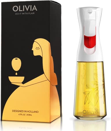 FLAIROSOL OLIVIA Oil Sprayer for Cooking, 200ml Glass Olive Oil Sprayer, Continuous Cooking Spray Bottle with Portion Control, Olive Oil Dispenser for Kitchen, Air Fryer, Salad, BBQ (Golden Leaves - Image 2