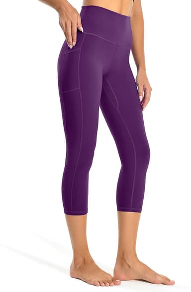 Colorfulkoala Women's High Waisted Yoga Capris 21" Inseam Leggings with Pockets - Image 1