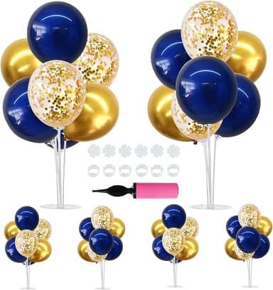 TONIFUL 6 Set Navy Blue Gold Balloon Centerpieces for Table,Balloon Arch Kit for Graduation Decorations 2026 Class of 2026 Party Decorations,New Year,Anniversary,Birthday Decoration - Image 1