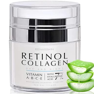 EnaSkin Retinol Collagen Face Moisturizer: Anti Aging & Wrinkle Repair Cream for Women - 7% Hyaluronic Acid Boost Hydration Formula - Facial Neck Day/Night Firming & Lifting, 1.7 Fl Oz - Image 1