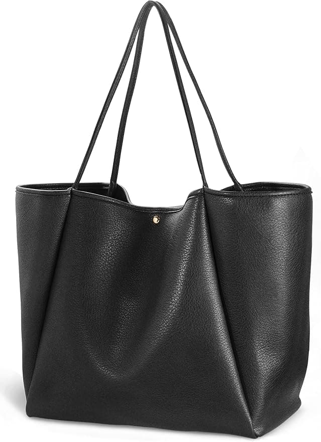 Oversize Pu Leather Tote Women Weekender Bag Shopper Handbag Travel Purse - Image 1