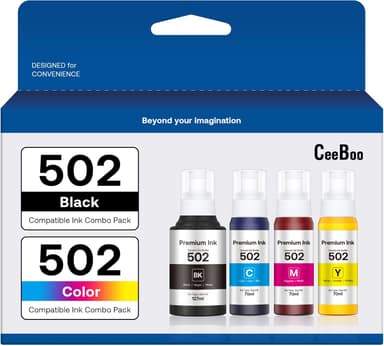 Compatible 502 Ink Bottles Replacement for Epson Compatible 502 Ink Refill Bottles ( Not Sublimation Ink ) Use for ET-2850 ET-3830 ET-3850, 4 Bottles - Image 2